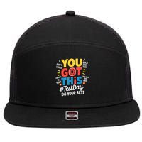 Rock The Test Testing Day Teacher Motivational You Got This 7 Panel Mesh Trucker Snapback Hat