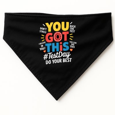 Rock The Test Testing Day Teacher Motivational You Got This USA-Made Doggie Bandana