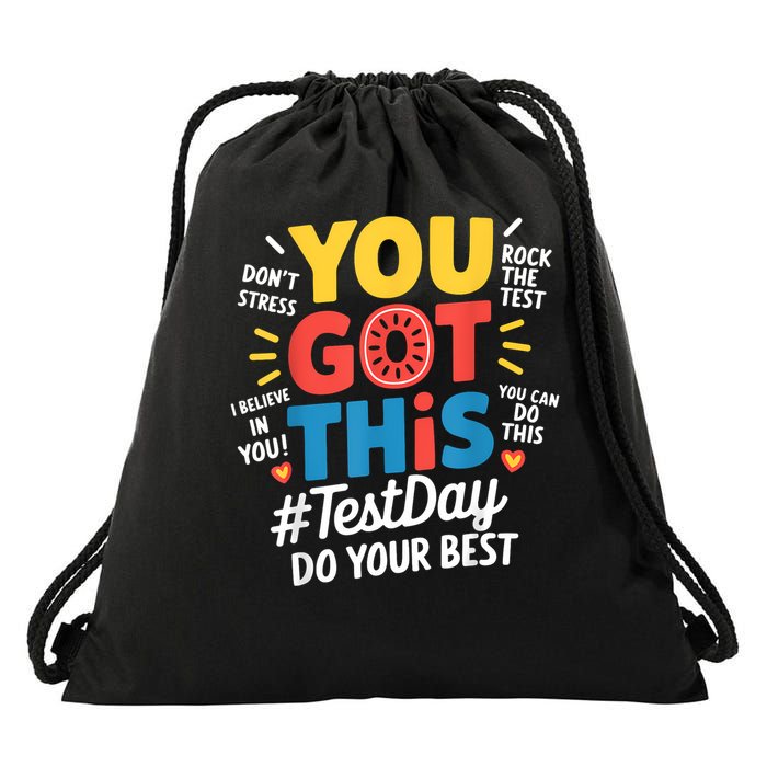Rock The Test Testing Day Teacher Motivational You Got This Drawstring Bag