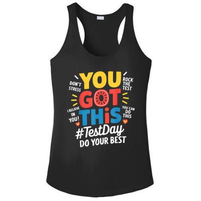 Rock The Test Testing Day Teacher Motivational You Got This Ladies PosiCharge Competitor Racerback Tank
