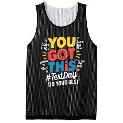 Rock The Test Testing Day Teacher Motivational You Got This Mesh Reversible Basketball Jersey Tank