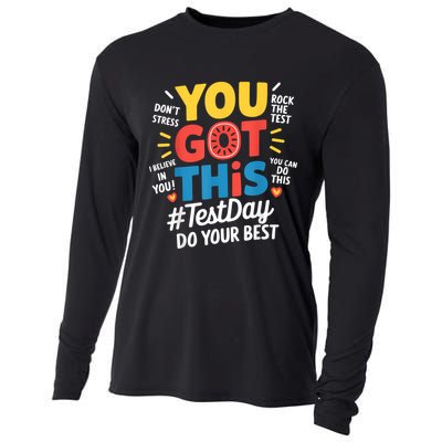 Rock The Test Testing Day Teacher Motivational You Got This Cooling Performance Long Sleeve Crew