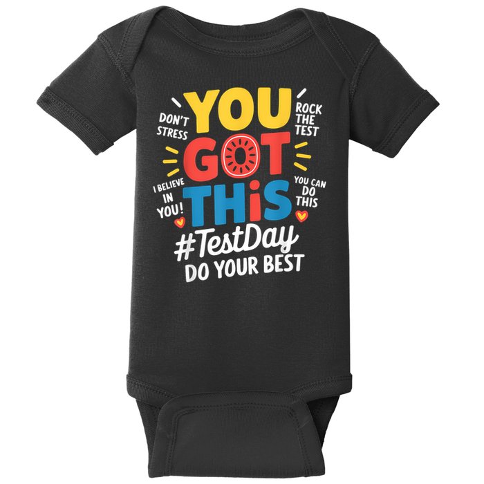 Rock The Test Testing Day Teacher Motivational You Got This Baby Bodysuit