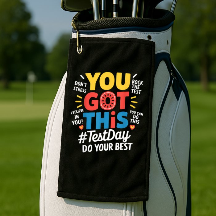 Rock The Test Testing Day Teacher Motivational You Got This Golf Towel