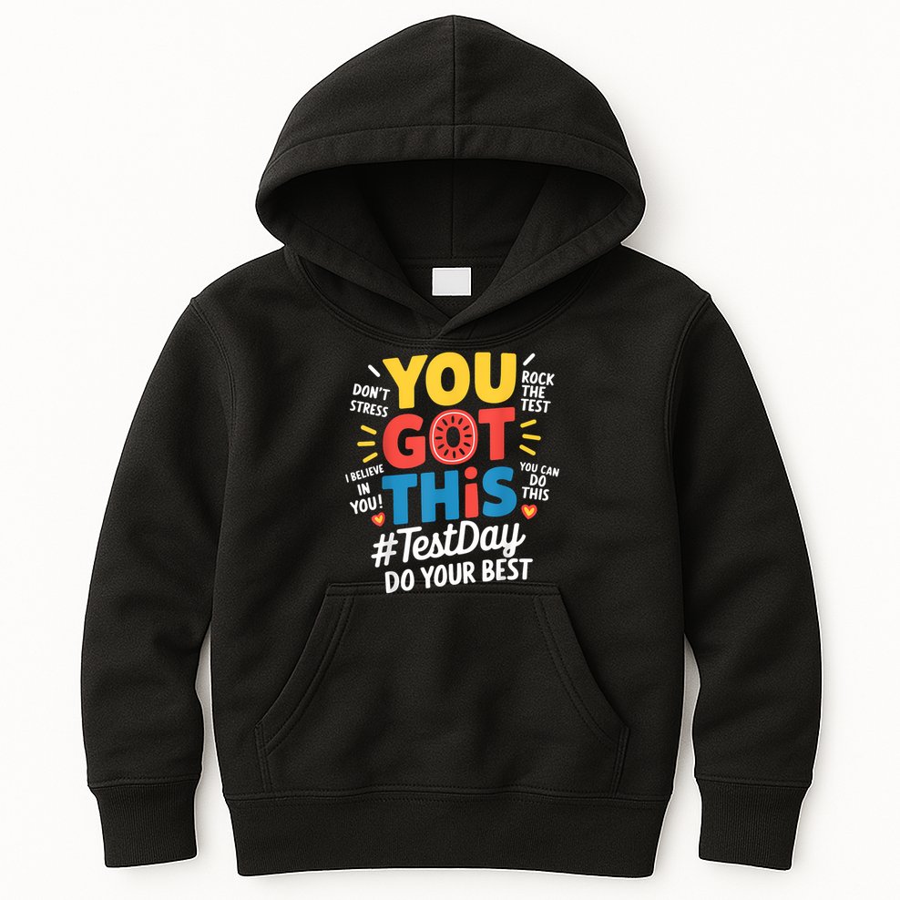 Rock The Test Testing Day Teacher Motivational You Got This Kids Hoodie