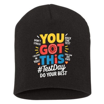 Rock The Test Testing Day Teacher Motivational You Got This Short Acrylic Beanie