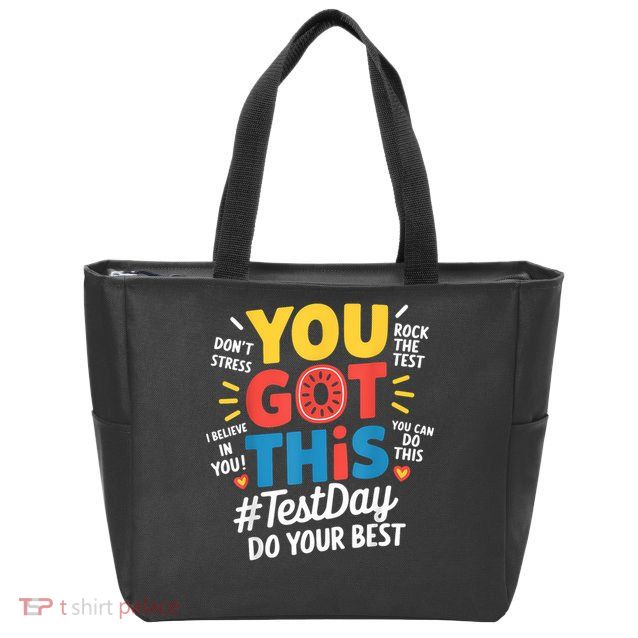 Rock The Test Testing Day Teacher Motivational You Got This Zip Tote Bag