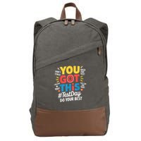 Rock The Test Testing Day Teacher Motivational You Got This Cotton Canvas Backpack