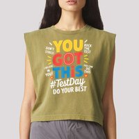 Rock The Test Testing Day Teacher Motivational You Got This Garment-Dyed Women's Muscle Tee