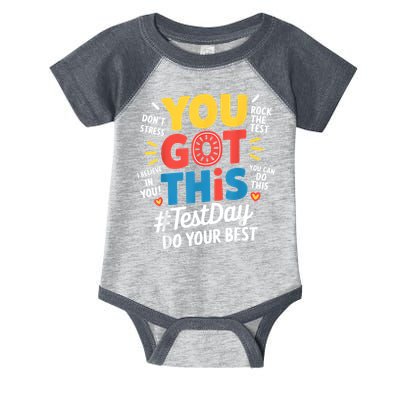 Rock The Test Testing Day Teacher Motivational You Got This Infant Baby Jersey Bodysuit
