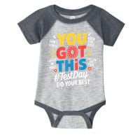 Rock The Test Testing Day Teacher Motivational You Got This Infant Baby Jersey Bodysuit