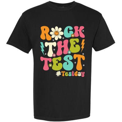 Rock The Test Motivational Retro Teachers Garment-Dyed Heavyweight T-Shirt