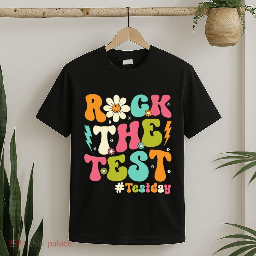 Rock The Test Motivational Retro Teachers T-Shirt