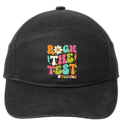 Rock The Test Motivational Retro Teachers 7-Panel Snapback Hat