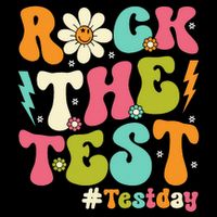 Rock The Test Motivational Retro Teachers Drawstring Bag
