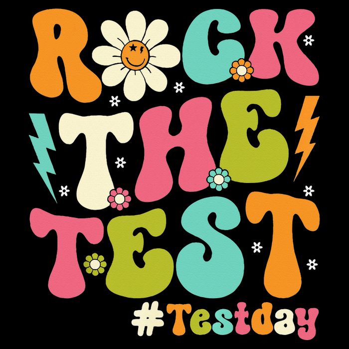 Rock The Test Motivational Retro Teachers Sustainable Knit Beanie