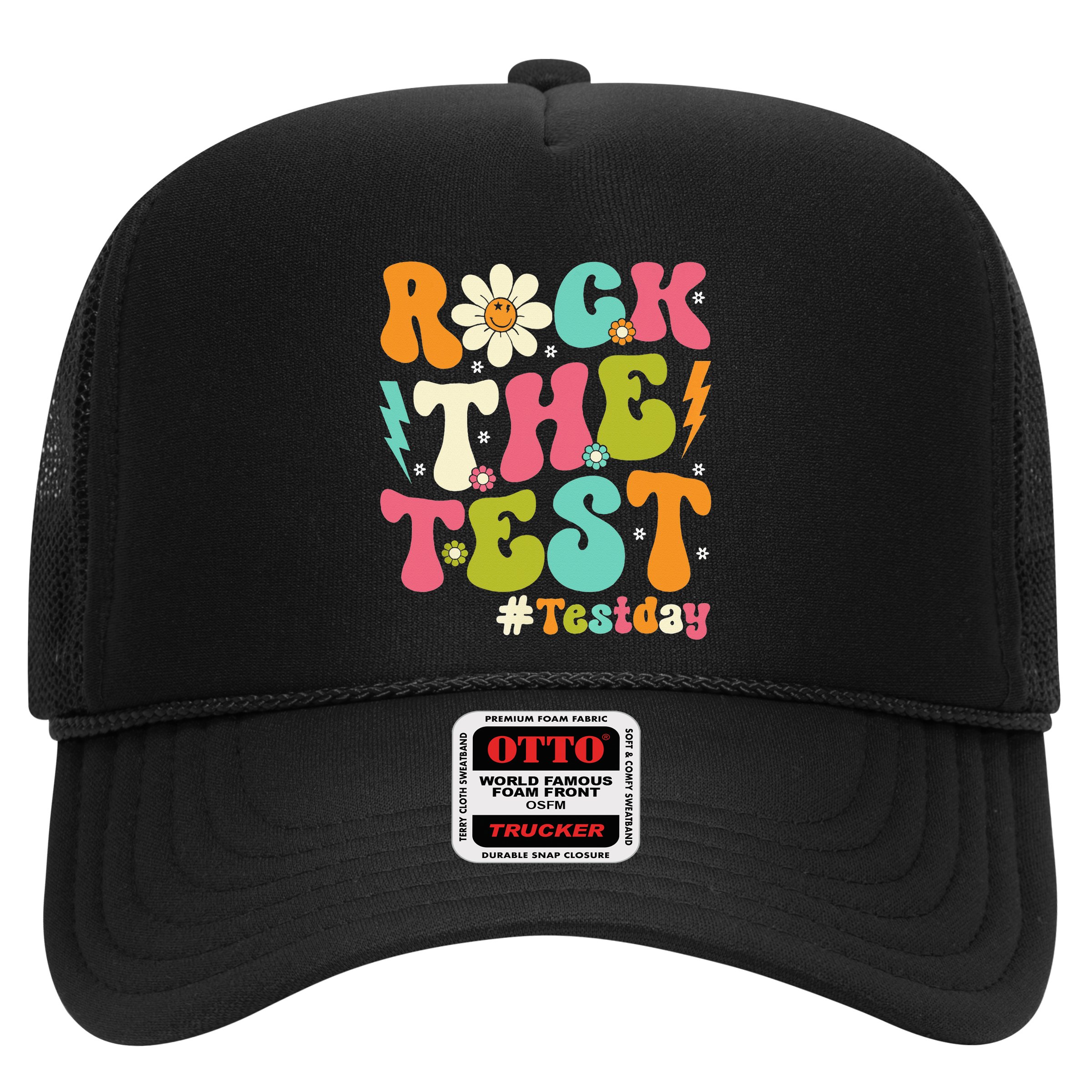 Rock The Test Motivational Retro Teachers Hat