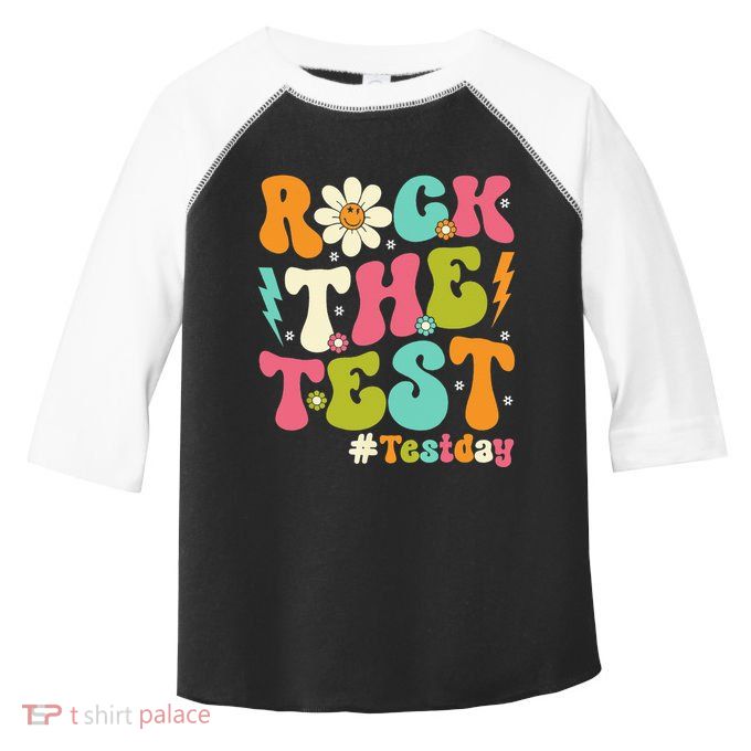 Rock The Test Motivational Retro Teachers Toddler Fine Jersey T-Shirt