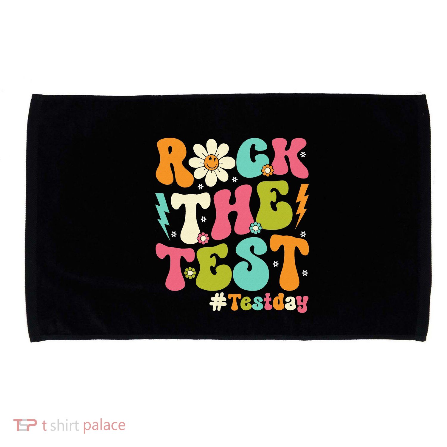 Rock The Test Motivational Retro Teachers Microfiber Hand Towel