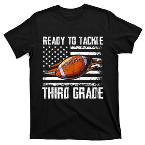 Ready To Tackle Third Grade Football Happy First School Day T-Shirt