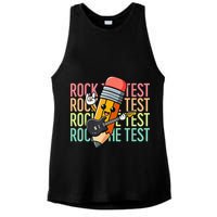 Rock The Test Dont Stress Just Do Your Best Teacher Testing Ladies PosiCharge Tri-Blend Wicking Tank