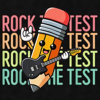 Rock The Test Dont Stress Just Do Your Best Teacher Testing Ladies PosiCharge Tri-Blend Wicking Tank