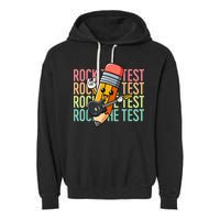 Rock The Test Dont Stress Just Do Your Best Teacher Testing Garment-Dyed Fleece Hoodie