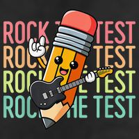 Rock The Test Dont Stress Just Do Your Best Teacher Testing 7 Panel Mesh Trucker Snapback Hat