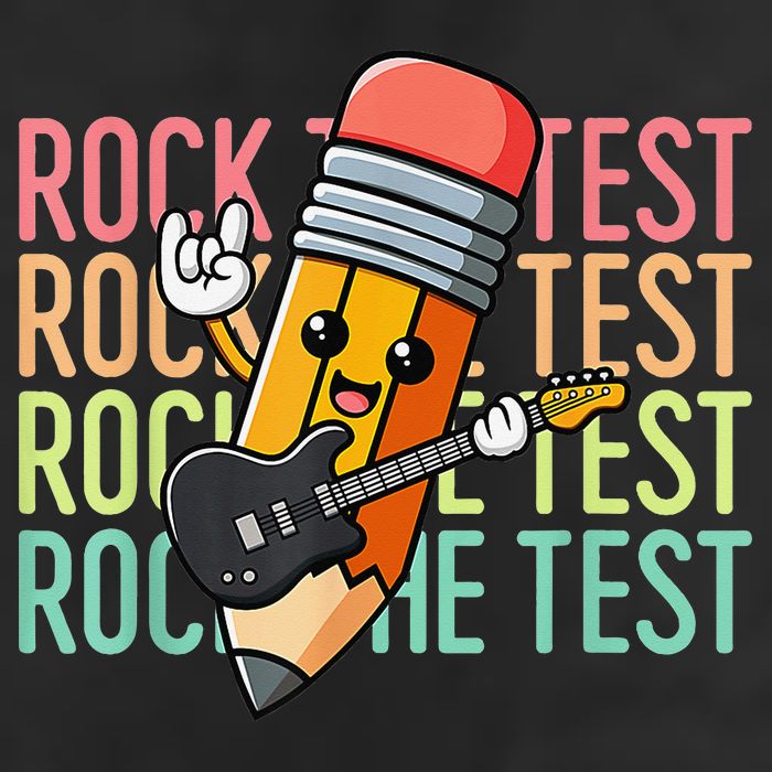 Rock The Test Dont Stress Just Do Your Best Teacher Testing 7 Panel Mesh Trucker Snapback Hat