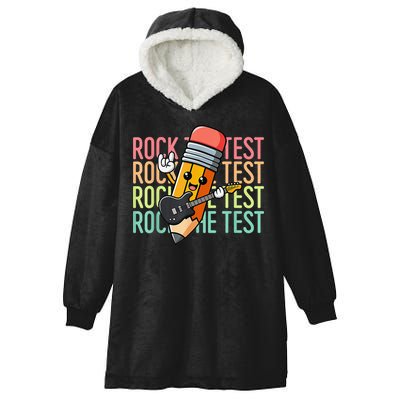 Rock The Test Dont Stress Just Do Your Best Teacher Testing Hooded Wearable Blanket