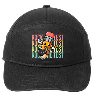 Rock The Test Dont Stress Just Do Your Best Teacher Testing 7-Panel Snapback Hat