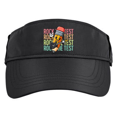 Rock The Test Dont Stress Just Do Your Best Teacher Testing Adult Drive Performance Visor