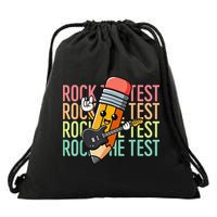 Rock The Test Dont Stress Just Do Your Best Teacher Testing Drawstring Bag