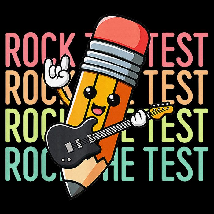 Rock The Test Dont Stress Just Do Your Best Teacher Testing Drawstring Bag