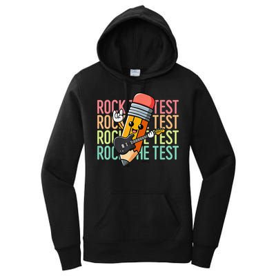 Rock The Test Dont Stress Just Do Your Best Teacher Testing Women's Pullover Hoodie
