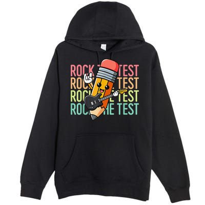 Rock The Test Dont Stress Just Do Your Best Teacher Testing Premium Pullover Hoodie