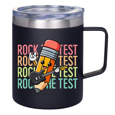 Rock The Test Dont Stress Just Do Your Best Teacher Testing 12oz Stainless Steel Coffee Mug