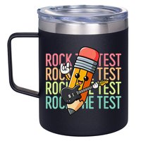 Rock The Test Dont Stress Just Do Your Best Teacher Testing 12oz Stainless Steel Coffee Mug