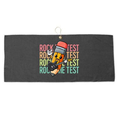 Rock The Test Dont Stress Just Do Your Best Teacher Testing Large Microfiber Waffle Golf Towel