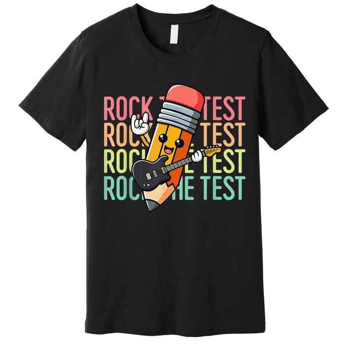 Rock The Test Dont Stress Just Do Your Best Teacher Testing Premium T-Shirt