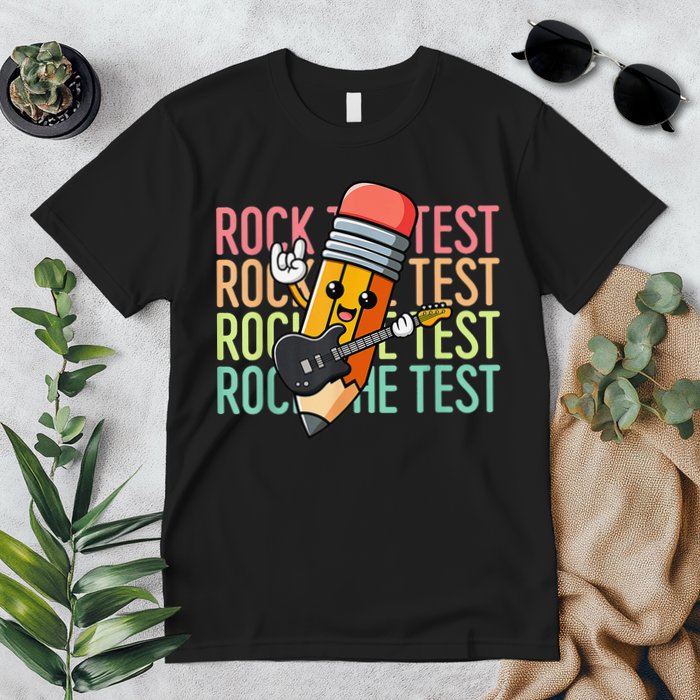 Rock The Test Dont Stress Just Do Your Best Teacher Testing Premium T-Shirt
