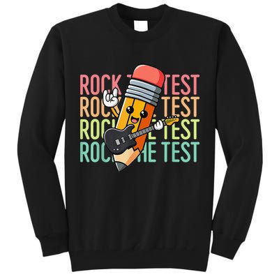 Rock The Test Dont Stress Just Do Your Best Teacher Testing Tall Sweatshirt