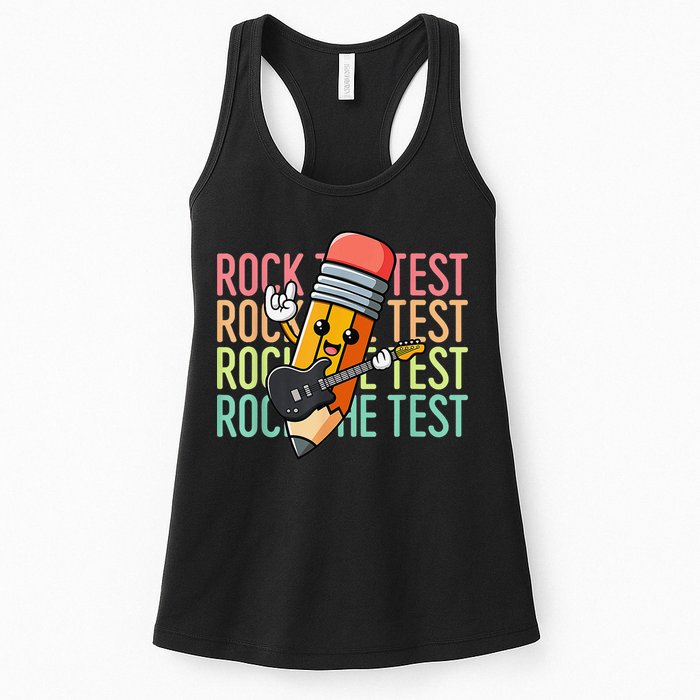 Rock The Test Dont Stress Just Do Your Best Teacher Testing Womens Tank Top