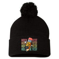 Rock The Test Dont Stress Just Do Your Best Teacher Testing Pom Pom 12in Knit Beanie