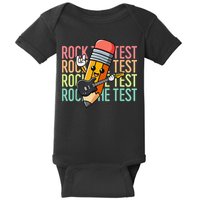 Rock The Test Dont Stress Just Do Your Best Teacher Testing Baby Bodysuit
