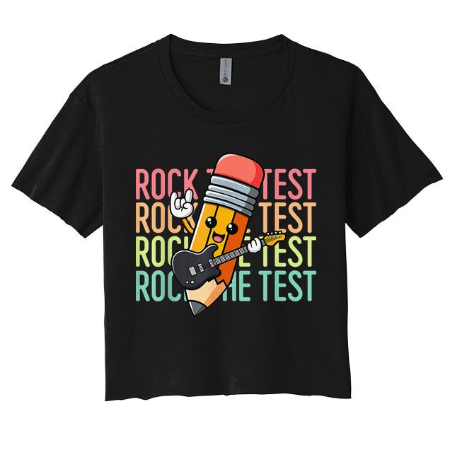 Rock The Test Dont Stress Just Do Your Best Teacher Testing Crop Top