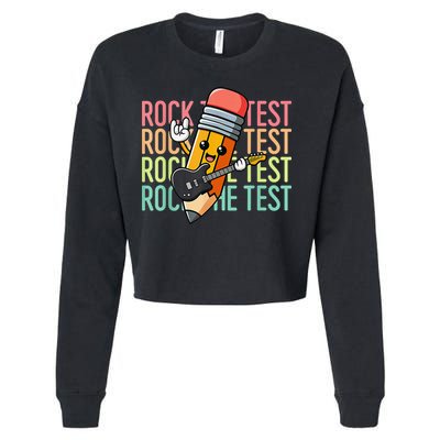 Rock The Test Dont Stress Just Do Your Best Teacher Testing Cropped Pullover Crew