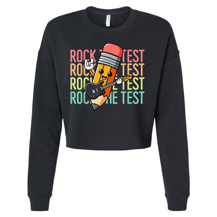 Rock The Test Dont Stress Just Do Your Best Teacher Testing Cropped Pullover Crew