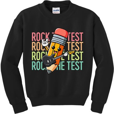 Rock The Test Dont Stress Just Do Your Best Teacher Testing Kids Sweatshirt