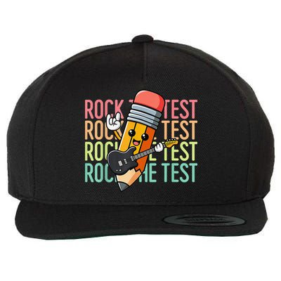 Rock The Test Dont Stress Just Do Your Best Teacher Testing Wool Snapback Cap